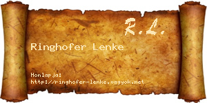 Ringhofer Lenke névjegykártya